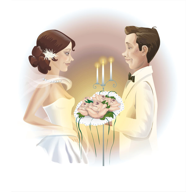 Wedding couple Vector material
