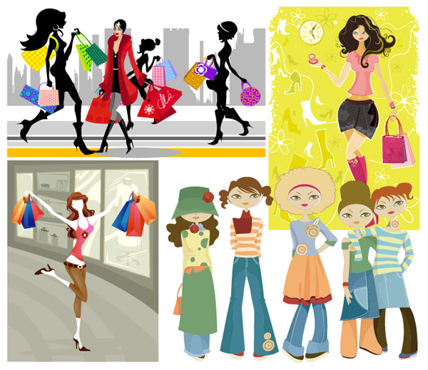Shopping Girl Vector