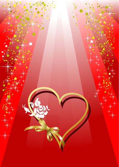 Ribbon Valentine's Day heart-shaped vector 