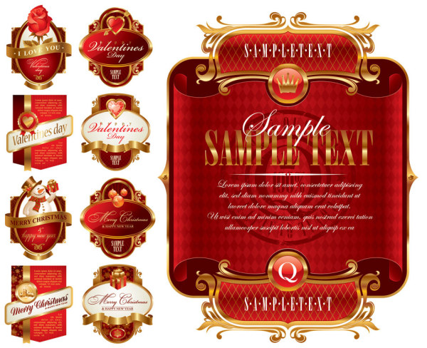 Holiday label vector material