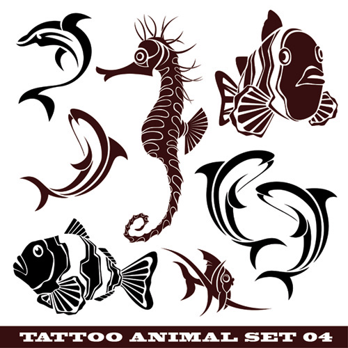 Marine life vector material