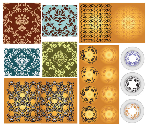 Variety of classical pattern vector material