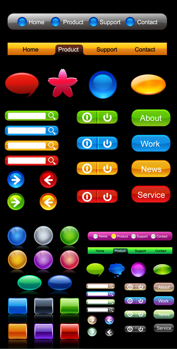 Colorful texture Button Vector