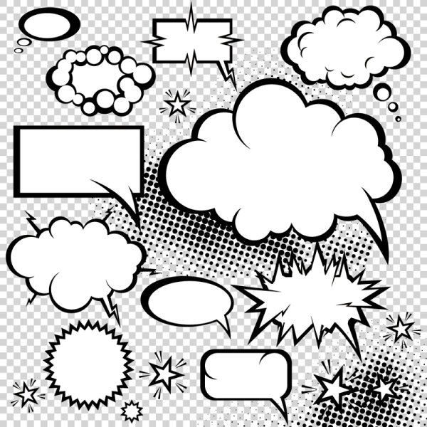 Cartoon-style mushroom cloud dialog 05-- vector material