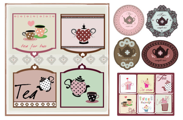 Coffee theme vector material