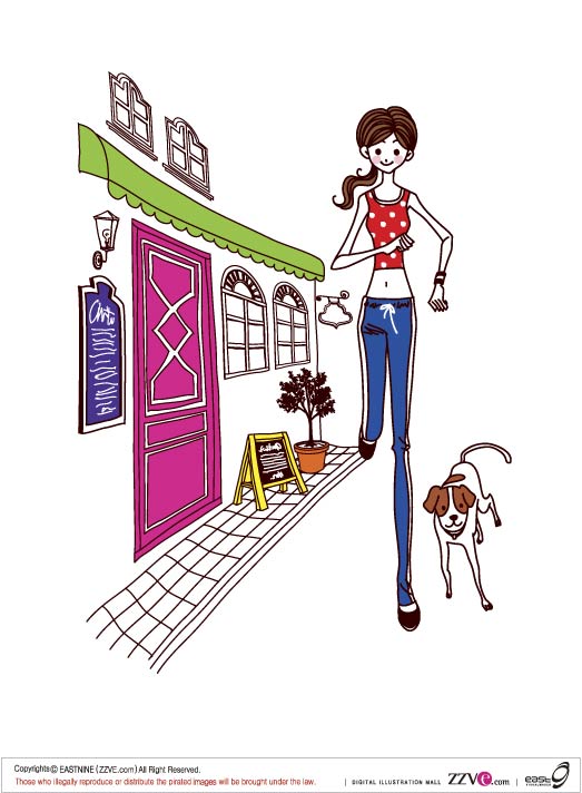 Simple drawing female vector 6