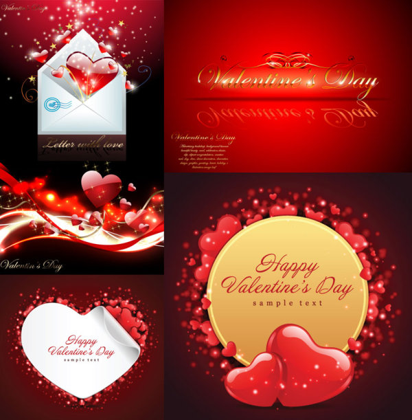 Valentine's Day cards vector material