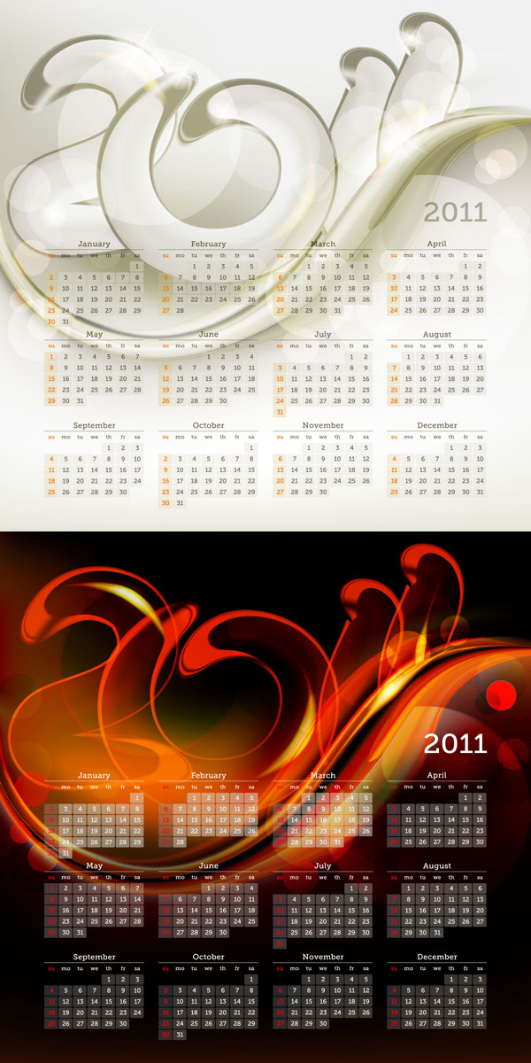 2011 Calendar Template 01 - Vector