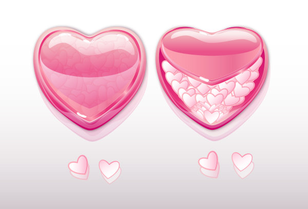 Beautiful heart-shaped element vector material