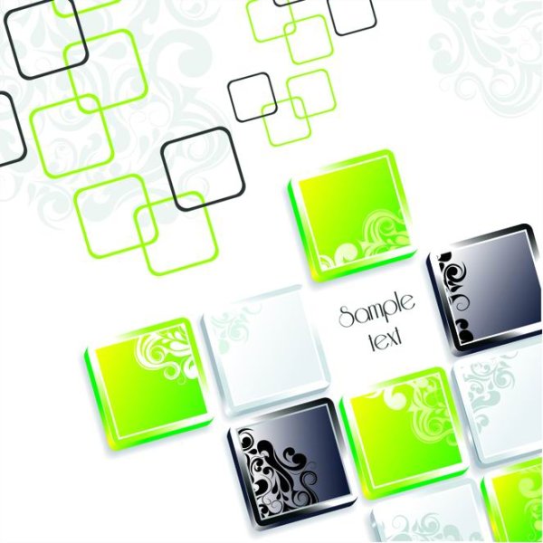 Cool three-dimensional box background vector material