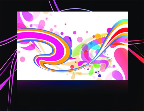 The black background of the colorful pattern vector material -4