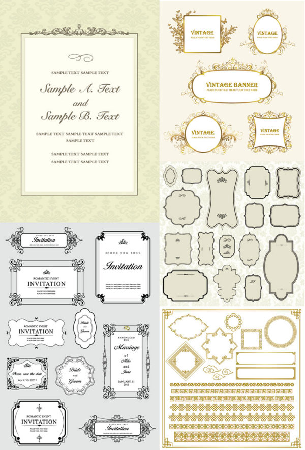 A variety of practical European border vector material