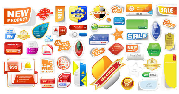 Store mall decorative graphics vector material