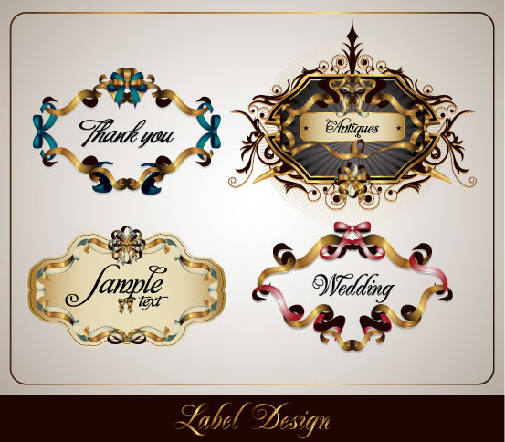 Ribbon theme label vector -3