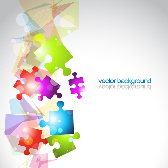 Colorful puzzle vector background material -3