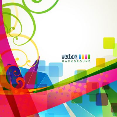 Brilliant dynamic design background template vector material -4