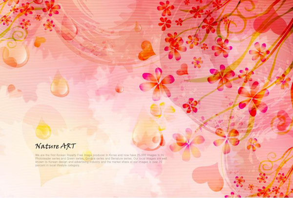 Romantic floral pattern background vector design material -5