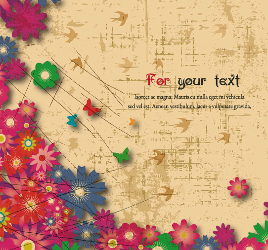 Classic retro pattern background 02-- vector material