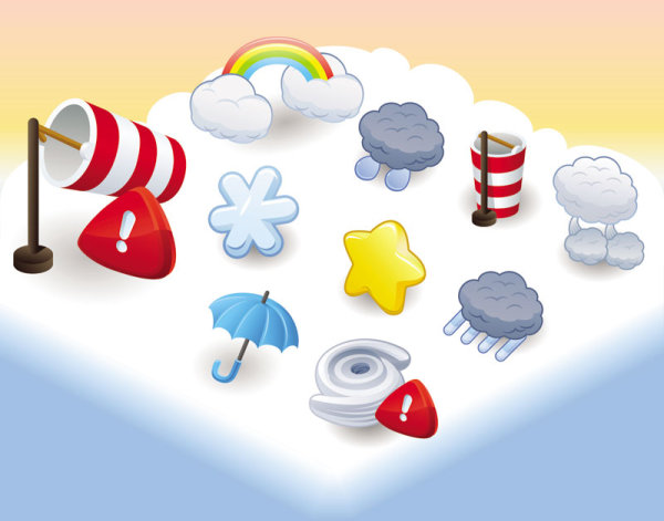 Cartoon weather icon 03 - vector material
