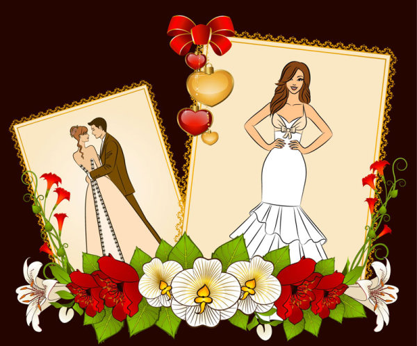 Wedding postcards 05 - vector material