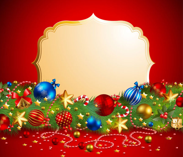Beautiful Christmas background 01 - vector material