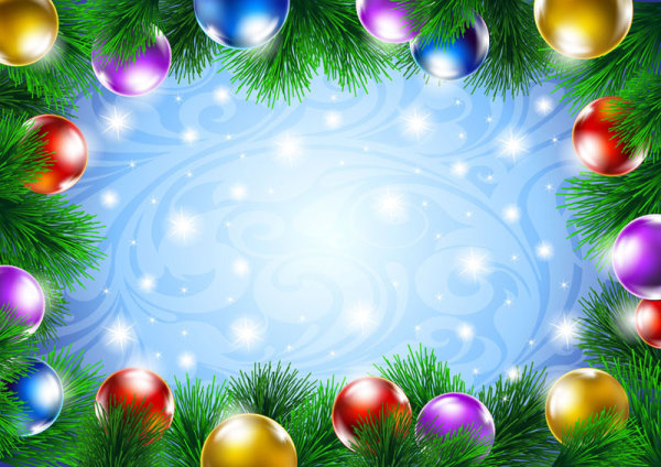 Beautiful Christmas decoration background 04 - vector