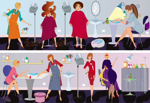 Cartoon Barber illustrator 01 - vector material