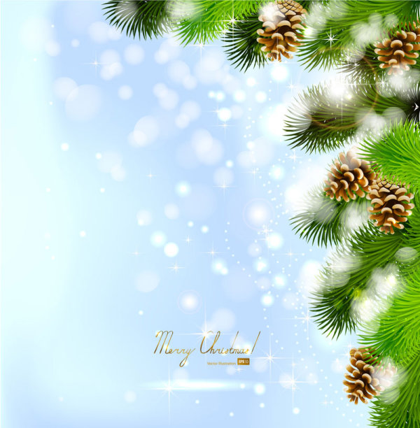 Beautiful Christmas background 02 - vector material