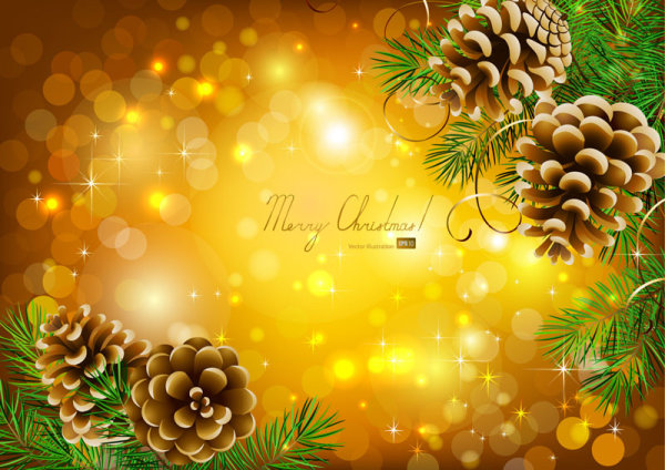 Beautiful Christmas background 03 - vector material