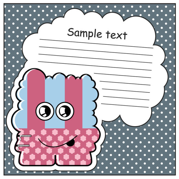 Cartoon stickers background 02 - vector material