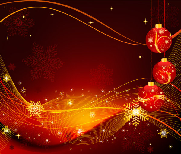 Beautiful Christmas ball background 02 - vector material