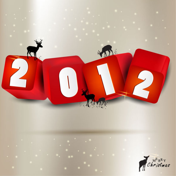 A gorgeous Christmas elements background 04 - vector material