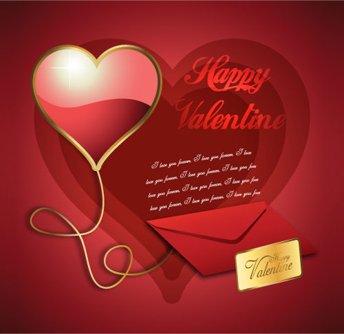 Beautiful valentine background 05 - vector material