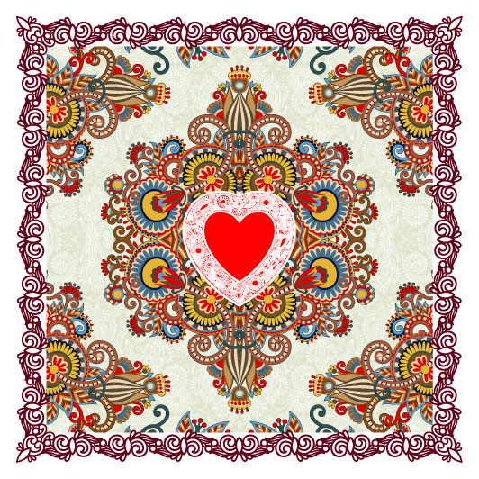 Heart-shaped Valentine card 01 - vector material