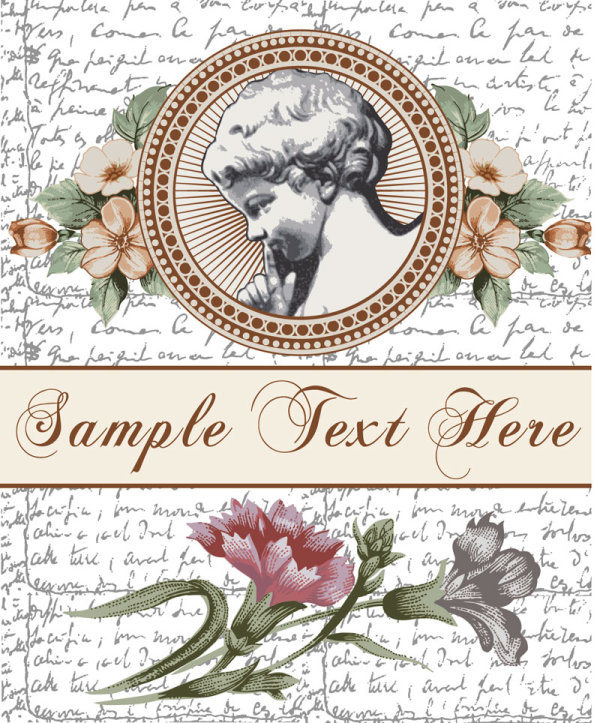 European pattern background 04 - vector material