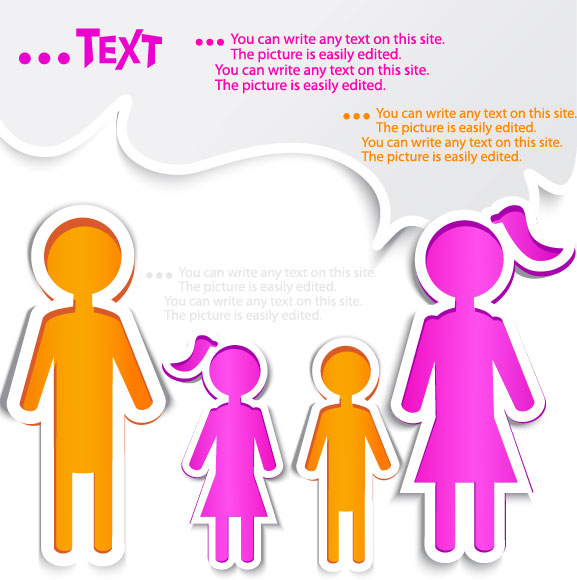 Cartoon label background 02 - vector material