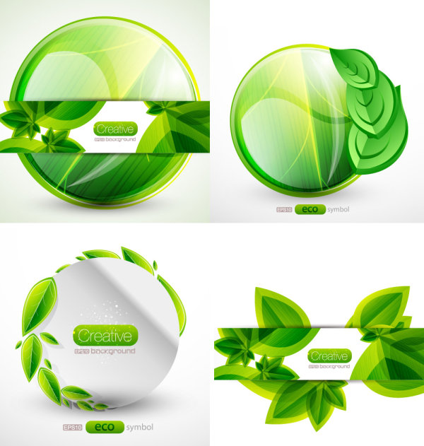 The green leafy tags vector material