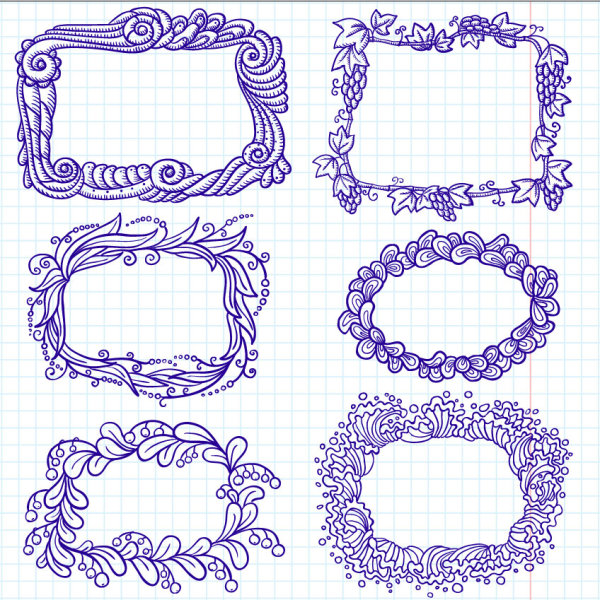 Hand-drawn cartoon lace 01 - vector material