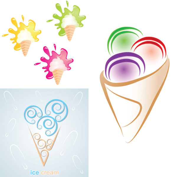 Cartoon ice cream 03 - vector material