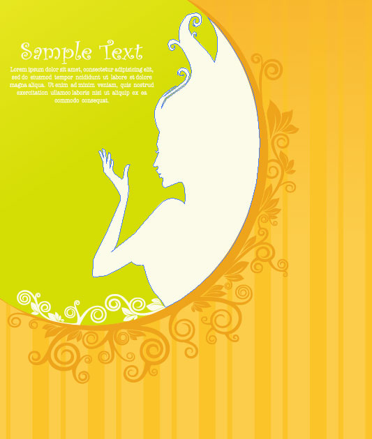 Beautiful silhouette pattern 04 - vector