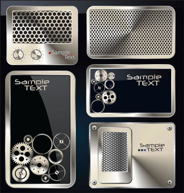 Refined metal icon 02 - Vector material