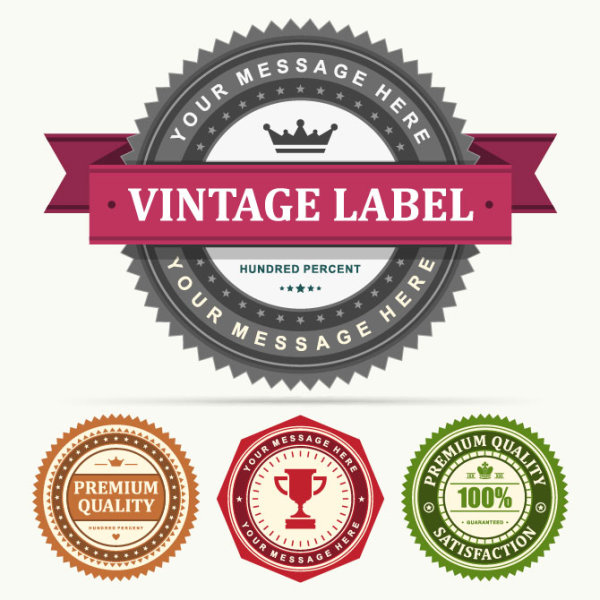 Classic retro stickers 03 - vector material