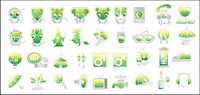 Green cute icon vector material