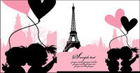 Paris, France, love vector material