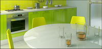 Kitchen green tone picture material