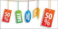 Sales discount decorative material label vector