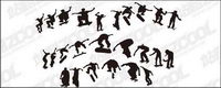 Skateboarding figure silhouettes vector material