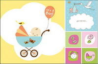 Vector cute baby items subject