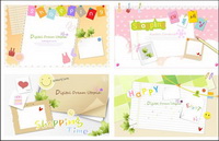 Cute border background vector