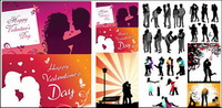 Romantic lover silhouette vector